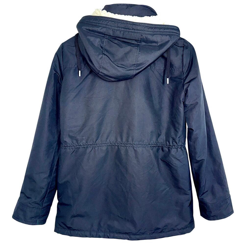 Abercrombie & Fitch Black Sherpa Lined Hooded Parka Jacket Utility Coat Size S - Picture 4 of 12